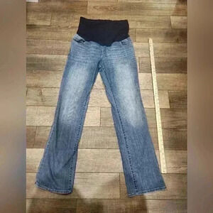 Liz Lange Maternity Womens Jeans 12 Jegging boot Leg Blue Denim Cotton Blend